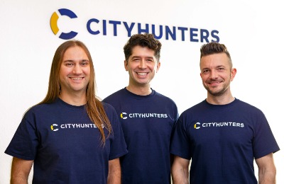 Porträt von den CityHunters-Gesellschaftern Matthias Engelhardt, Daniel Sekula und C.-Philipp Steiner