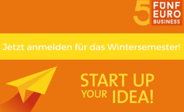 Anmeldeaufruf Karte mit Text zum anmelden für das Wintersemester und dem Logo von dem Projekt