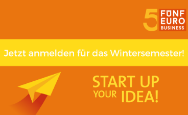 Karte mit Text zum anmelden für das Wintersemester und dem Logo von dem Projekt