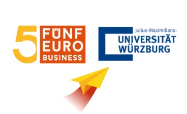 Logos vereint von Uni Würzburg und 5-Euro-Business
